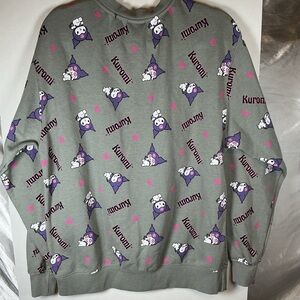 Hello Kitty Gray and Purple Kuromi Crewneck Sweater A0445